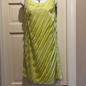 𝅺NWT Antonio Melani green silk dress, tank sleeves.